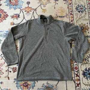 Eddie Bauer Men’s Radiator Fleece Grey 1/4 Zip Pullover Fleece Sweater Large